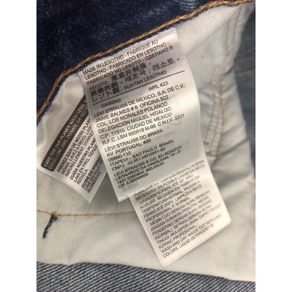 Levi's 505 Men's Jeans 40 x 32 Regular Fit Straight Leg Y2K Blue Denim Stonewash - Picture 6 of 11